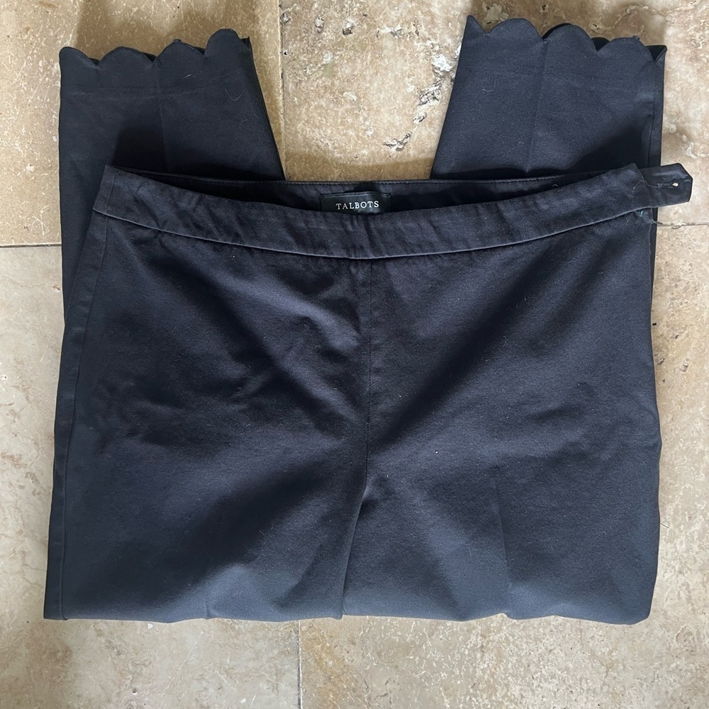Talbots Chatham ladies crop black pants size 10 excellent condition side zip - Picture 7 of 11